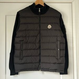 Men’s black size small Moncler mixed media jacket
